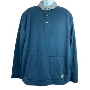 Linksoul Mens XL Navy Blue Polo Pullover Sweatshirt Long Sleeve Golf Long-Sleeve